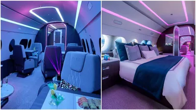 luxury like heaven  party in this flying private jet with master suite  5 star food menu  cost equals a car