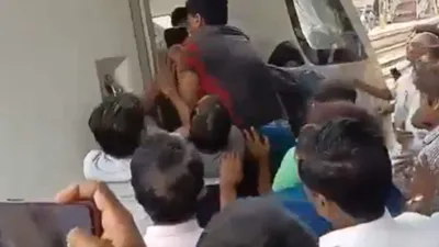 watch  video captures loco pilots fighting over operating agra udaipur vande bharat train