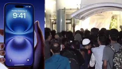 iphone 16 goes on sale today  huge crowd gathers outside mumbai apple store   watch video