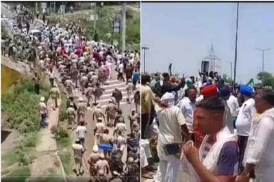 farmers protest  dalit farmers going to delhi stopped  borders seized  huge traffic jam in noida