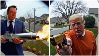 ai generated footage shows elon musk and donald trump in criminal scenarios  a satirical look