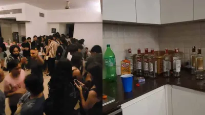  rave party  busted at posh noida society  over 50 detained  drugs  alcohol seized