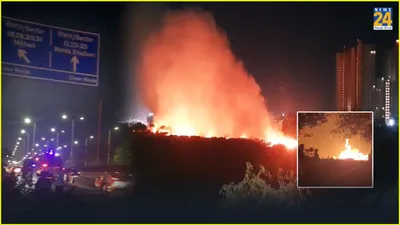 exclusive  massive fire erupts in noida  video surfaces
