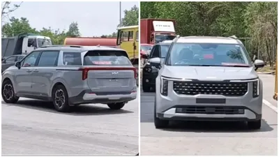 new kia carnival spotted on road  know about expected features