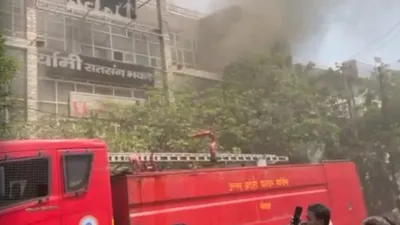 noida  fire erupts in sector 10 factory due to ac short circuit