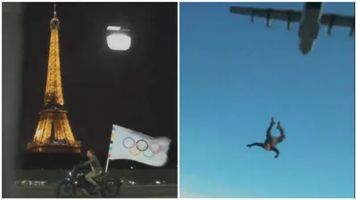 tom cruise graces paris olympics closing ceremony  enthralls crowd with amazing roof jump and daring motorbike stunts