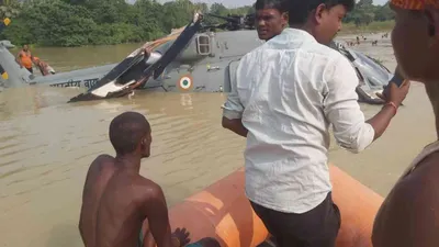 air force helicopter crashes into floodwaters in muzaffarpur  bihar