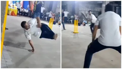 indians playing gully cricket outshine pakistan cricket team in fielding skills   watch