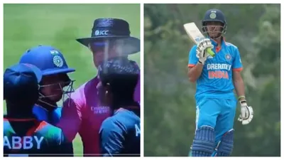 watch  india u 19 captain uday saharan clashes with bangladesh bowler during match