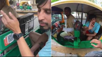 watch  bengaluru biker engages in argument with smoking passenger in auto  police responds