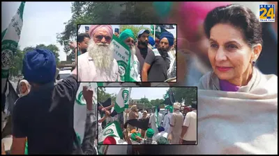 preneet kaur faces backlash during campaign in patiala  farmer loses life amid huge protest
