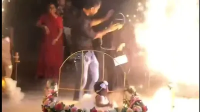 man comforts wife amid fireworks  ignoring crying baby  video sparks viral outrage