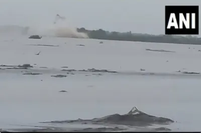 watch video  water shoots up to 30 feet as iocl gas pipeline bursts in yamuna river