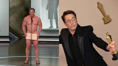 oscar 2024 highlights  from john cena appearing nude to robert downey jr s historic win