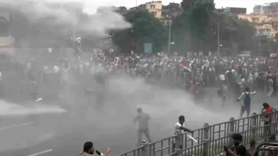 kolkata protests  tear gas and water cannons ignite bjp s bengal bandh