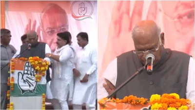  won t die till   ’ – mallikarjun kharge stops speech midway after falling ill  then takes a dig at pm modi