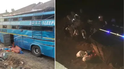 tragic bus accident in mp  2 dead  40 injured as bus plunges off bridge