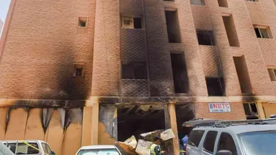 kuwait fire  196 workers were trapped in the building  lives claimed by smoke as they slept