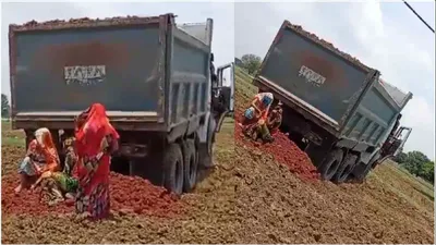 truck dumps gravel on two women  attempts to bury them alive in madhya pradesh