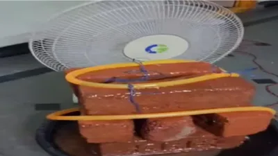 rajasthan man s innovation of  traditional ac with bricks and table fan