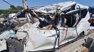 harrowing  10 dead after car rams into tanker on ahmedabad vadodara expressway  disturbing visuals