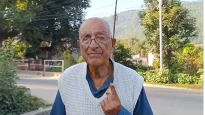 j k polls 2024  96 year old proves age is just a number as he reaches polling booth to cast his vote