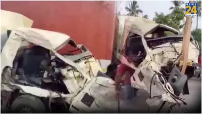 andhra pradesh  6 killed after truck rams tractor while trying to overtake   watch