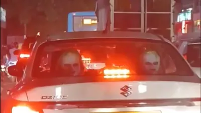 watch  eerie encounter in bengaluru traffic  commuters see 2 creepy faces