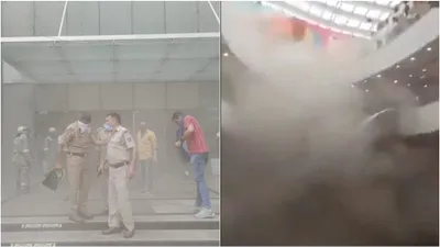 fire erupts at logix city center mall in noida  swift response underway  video