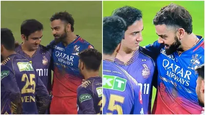 watch  fans react as gautam gambhir hugs virat kohli on the field