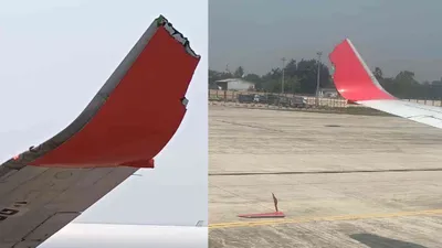 kolkata airport  indigo aircraft hits air india express plane  pic surfaces