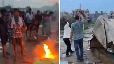 ghaziabad activists burn huts  assault residents accusing them of being bangladeshis