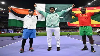 paris olympics 2024  neeraj chopra wins silver in javelin throw  pakistan s nadeem takes gold