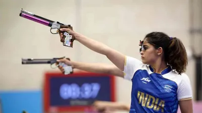 paris olympics 2024  manu bhaker finishes 4th in 25m pistol event