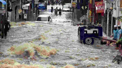 telangana floods  nine dead as heavy rainfall batters state  cm holds emergency review