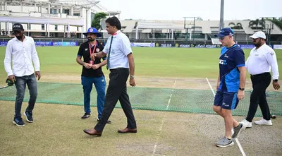 afghanistan vs new zealand test match  day 2 washout due to wet outfield