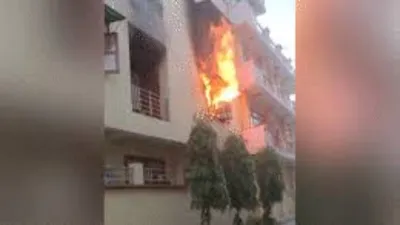 video  ghaziabad house catches fire after ac unit explodes amid heatwave