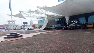 gujarat  canopy collapses at rajkot airport terminal amid heavy rains  following delhi incident