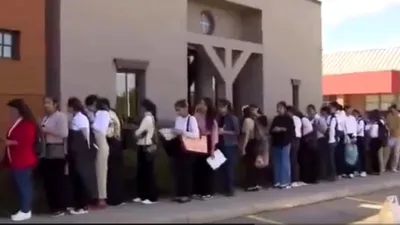 shocking  viral video shows thousands of indian students lining up for waiter jobs in canada