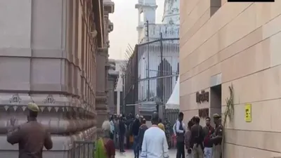 devotees gather at  vyas ka tehkhana  inside gyanvapi mosque in varanasi