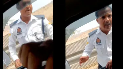 kanpur traffic constable slaps driver for honking  caught on video