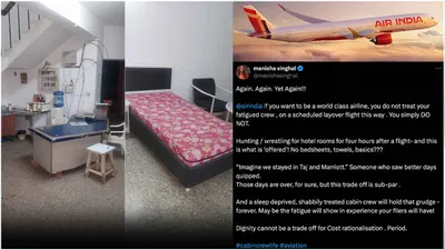 sleep deprived and poorly treated   air india crew stays at shabby hotel with no bedsheets or towels