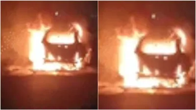 muzaffarnagar car fire spurs urgent response  miraculous escape