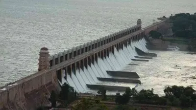 tungabhadra dam gate washed away in karnataka  locals placed on high alert